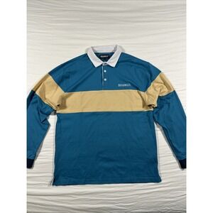 Bushmill's Irish Whiskey Long Sleeve Rugby Polo Thick Striped Sz XL  Preppy Y2K
